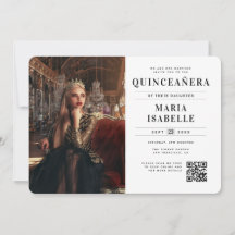 Moderne Prinses Foto QR Code Quinceañera