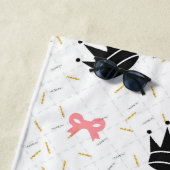 Moderne Prinses Kroon & roze Bogen Strandlaken (In situ)