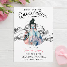 Moderne Prinses Roze 15e Quinceañera Waterverf