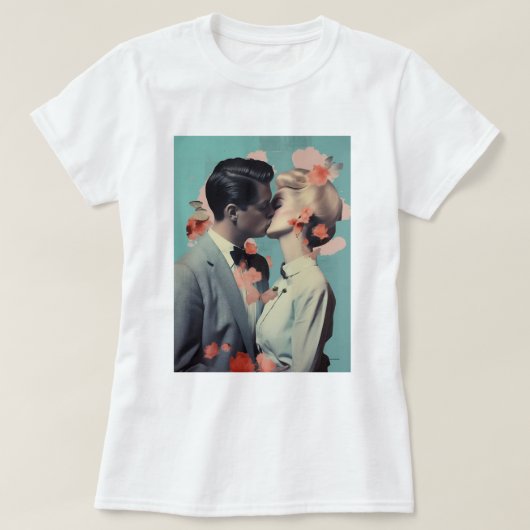 Moderne Print, Kus, Vrouw Man, Liefde T-shirt (Design voorkant)