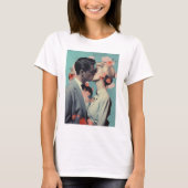 Moderne Print, Kus, Vrouw Man, Liefde T-shirt (Voorkant)