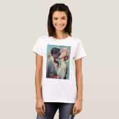 Moderne Print, Kus, Vrouw Man, Liefde T-shirt (Voorkant volledig)