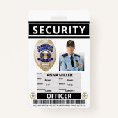 Moderne Print Security Officer Custom Employee-ID Badge (Voorkant)