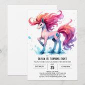 Moderne Printable Horse Verjaardag Kaart (Voorkant / Achterkant)