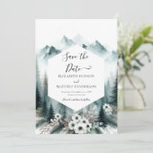Moderne Printable Mountain Wedding Save The Date (Staand voorkant)
