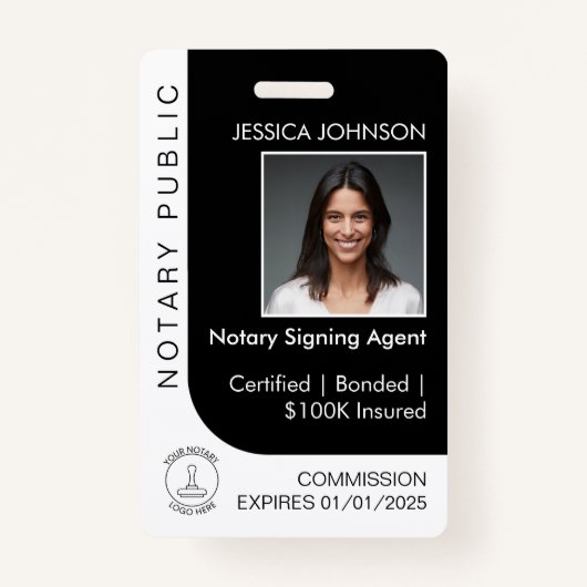 Moderne Pro Black & White - aangepaste persoonlijk Badge (Voorkant)