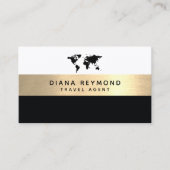 Moderne Pro faux gouden streep Reisbureau Visitekaartje (Voorkant)