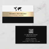 Moderne Pro faux gouden streep Reisbureau Visitekaartje (Voorkant / Achterkant)