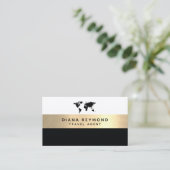 Moderne Pro faux gouden streep Reisbureau Visitekaartje (Staand voorkant)