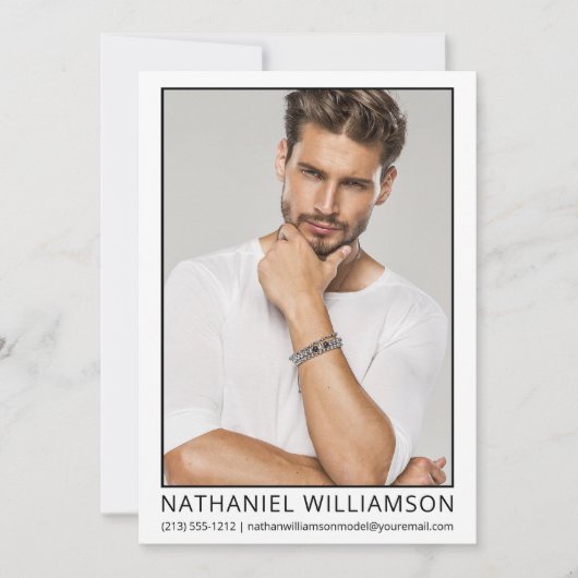 Moderne Pro Model Actor Fotokaart Kaart (Voorkant)