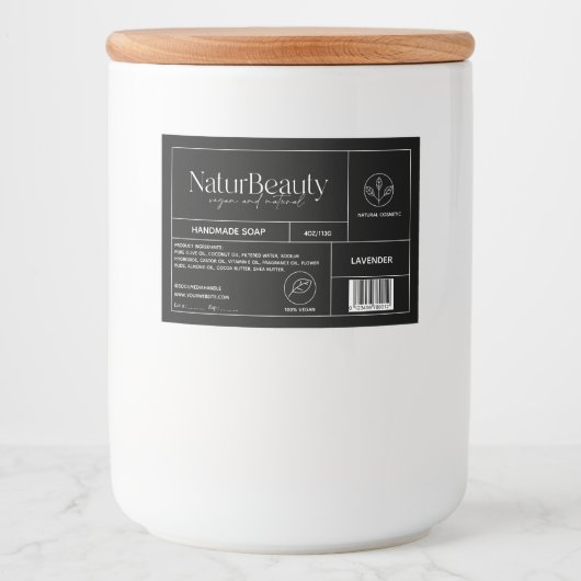 Moderne product Cosmetische zeep Label Voedselcontainer Etiket (Voorkant)