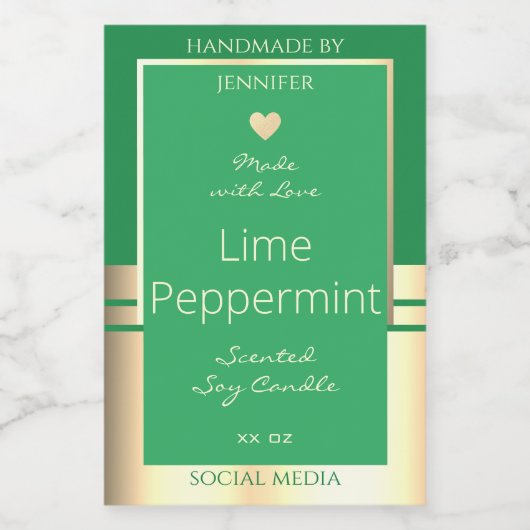 Moderne Product Verpakking Etiketten Groen en Goud (Enkel label)