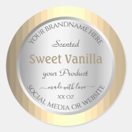 Moderne Product Verpakkingsetiketten Zilveren Goud Ronde Sticker