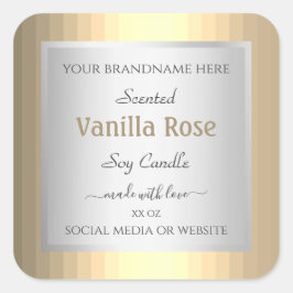 Moderne Product Verpakkingsetiketten Zilveren Goud Vierkante Sticker