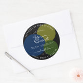 Moderne Product Verpakkingsetiketten Zwart Blauw G Ronde Sticker (Envelop)