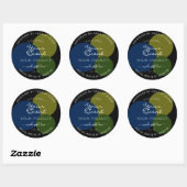 Moderne Product Verpakkingsetiketten Zwart Blauw G Ronde Sticker (Vel)