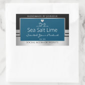 Moderne Product Verpakkingsetiketten Zwart Zilver  Rechthoekige Sticker (Tas)