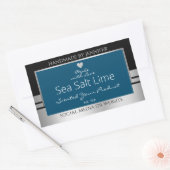 Moderne Product Verpakkingsetiketten Zwart Zilver  Rechthoekige Sticker (Envelop)