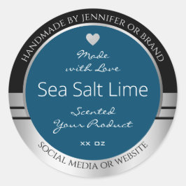 Moderne Product Verpakkingsetiketten Zwart Zilver Ronde Sticker