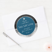 Moderne Product Verpakkingsetiketten Zwart Zilver  Ronde Sticker (Envelop)