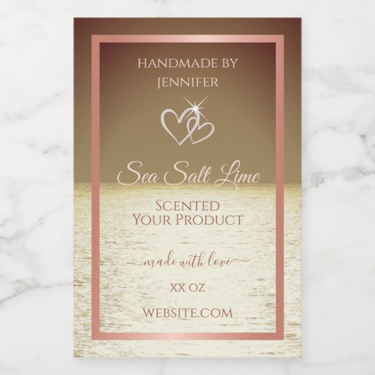 Moderne Productverpakkingslabels Oceaan Bruine Zon Voedselcontainer Etiket (Enkel label)