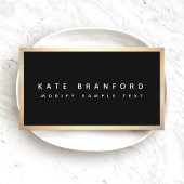 Moderne Professional Black Gold Border Business Ca Visitekaartje