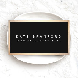 Moderne Professional Black Gold Border Business Ca Visitekaartje