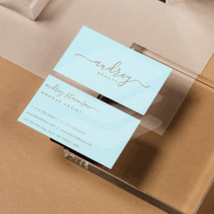 Moderne Professional Blue Gold Handtekening Visitekaartje