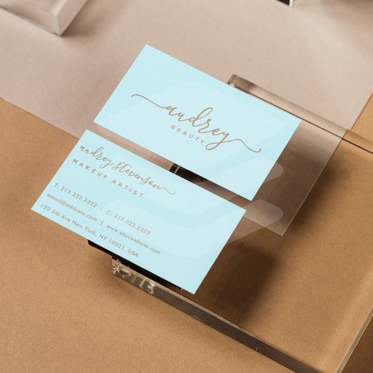 Moderne Professional Blue Gold Handtekening Visitekaartje