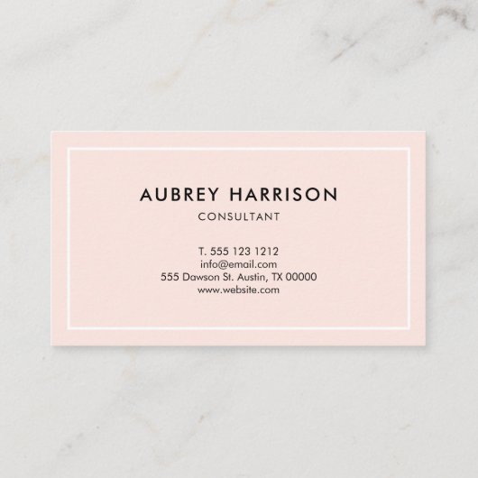 Moderne Professional Blush Pink Loyalty Kaart (Achterkant)