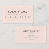 Moderne Professional Blush Pink Loyalty Kaart (Voorkant / Achterkant)
