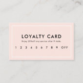 Moderne Professional Blush Pink Loyalty Kaart (Voorkant)