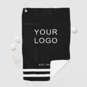 Moderne Professional Business Logo Black Stripe Golfhanddoek (Insitu)