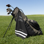 Moderne Professional Business Logo Black Stripe Golfhanddoek (Groen)