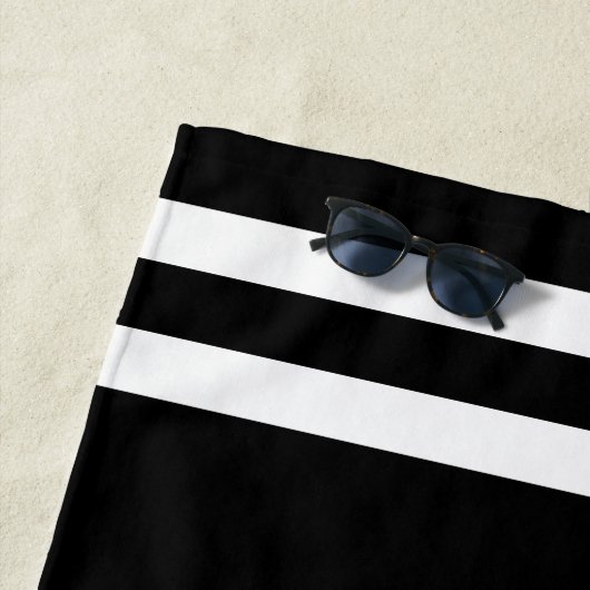 Moderne Professional Business Logo Black Stripe Strandlaken (In situ)