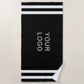 Moderne Professional Business Logo Black Stripe Strandlaken (Voorkant)