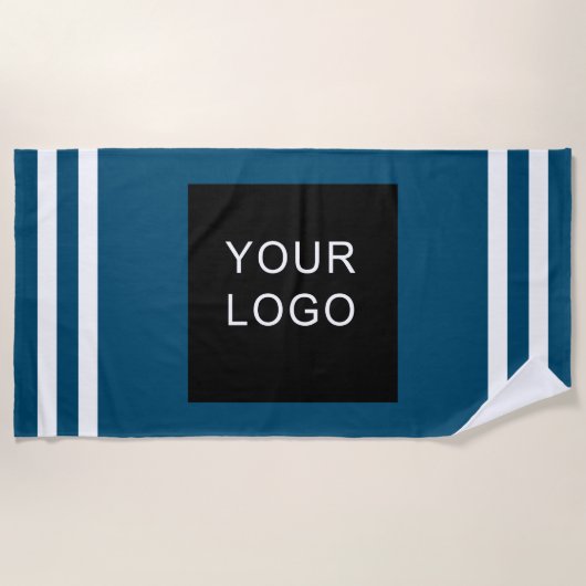 Moderne Professional Business Logo Blue Stripe Strandlaken (Voorkant)