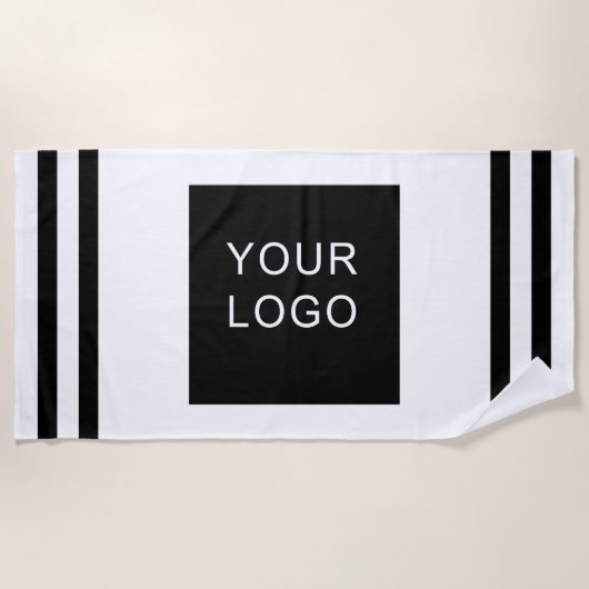 Moderne Professional Business Logo Stripe White Strandlaken (Voorkant)