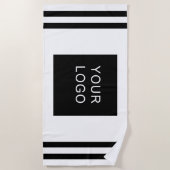 Moderne Professional Business Logo Stripe White Strandlaken (Voorkant)