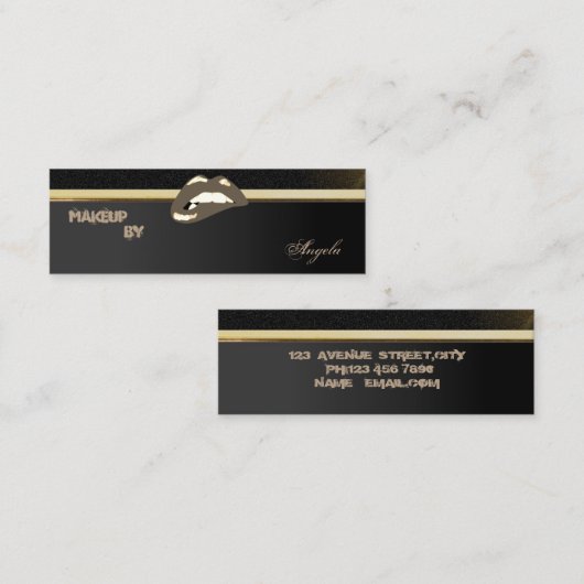 Moderne Professional Chic Luxe - Lips Mini Visitekaartje (Voorkant / Achterkant)