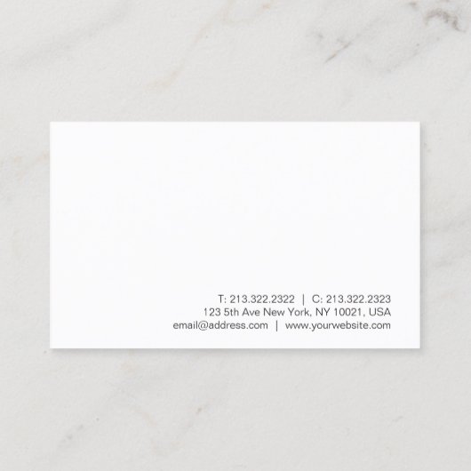 Moderne Professional Classy Simple Design White Visitekaartje (Achterkant)