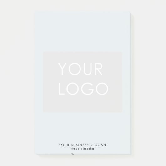 Moderne Professional Company Business Logo Blue Post-it® Notes (Voorkant)