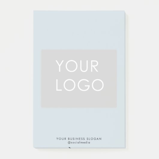 Moderne Professional Company Business Logo Blue Post-it® Notes (Voorkant)