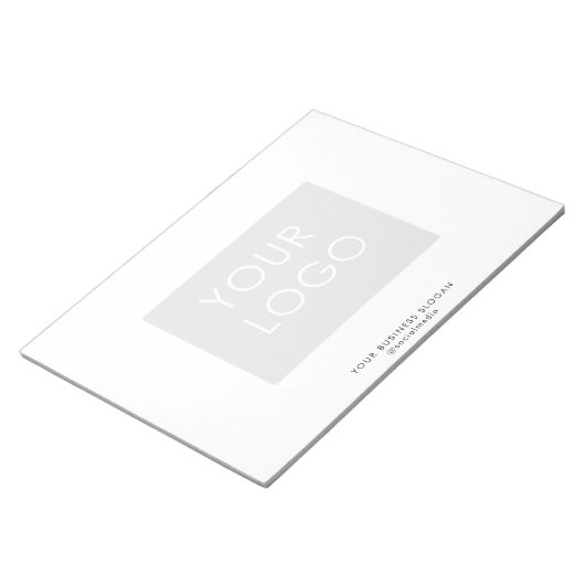 Moderne Professional Company Business Logo White Notitieblok (Schuin)