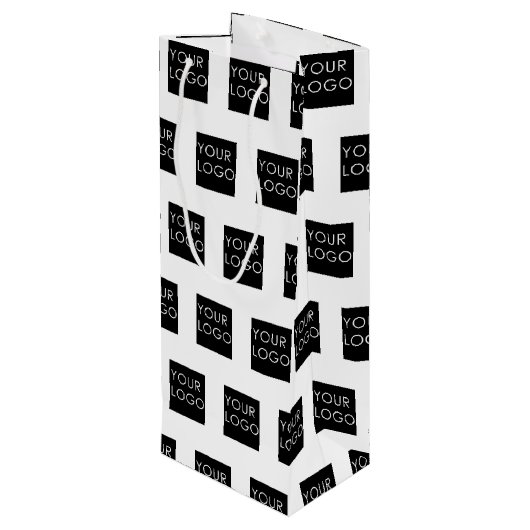 Moderne Professional Company Business Logo White Wijn Cadeautas (Achterkant Gekanteld)