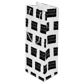 Moderne Professional Company Business Logo White Wijn Cadeautas (Voorkant Gekanteld)