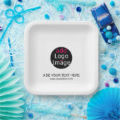 Moderne Professional Custom Business Chic White Papieren Bordje (Feest)