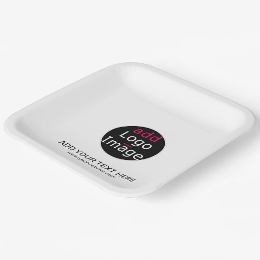 Moderne Professional Custom Business Chic White Papieren Bordje (Gebogen)