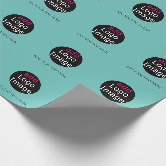 Moderne Professional Custom Business Logo Mint Cadeaupapier (Hoek)