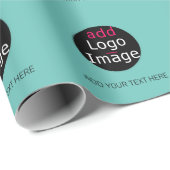 Moderne Professional Custom Business Logo Mint Cadeaupapier (Rol Hoek)